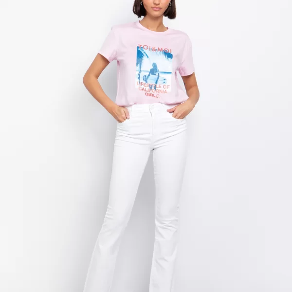 Flare τζιν mid rise - ΛΕΥΚΟ