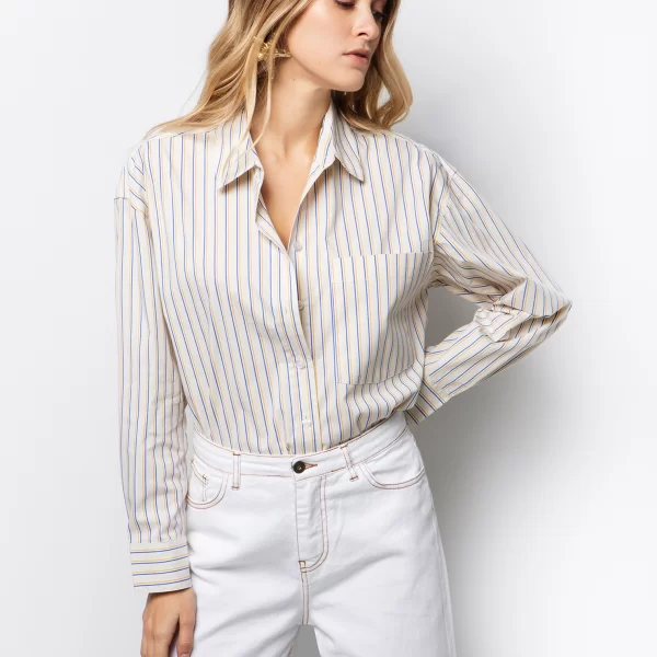 Ριγέ πουκάμισο με τσέπη - ΡΙΓΕ ΚΙΤΡΙΝΟ