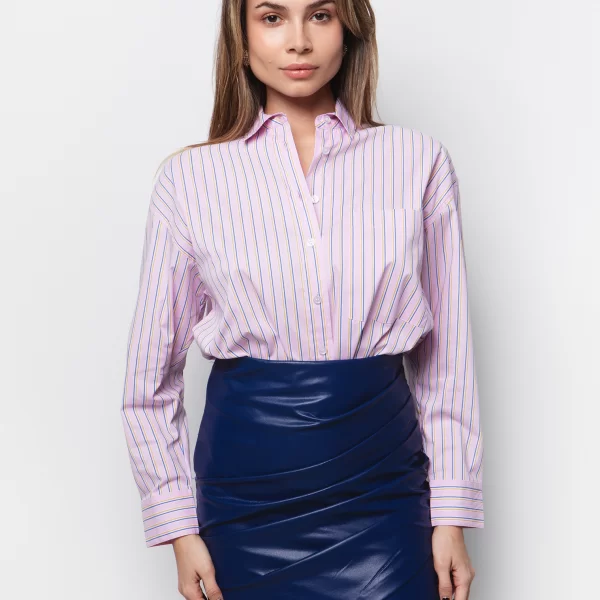 Ριγέ πουκάμισο με τσέπη - ΡΙΓΕ ΡΟΖ