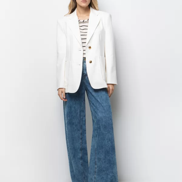 Σακάκι με patch τσέπες - ΥΠΟΛΕΥΚΟ