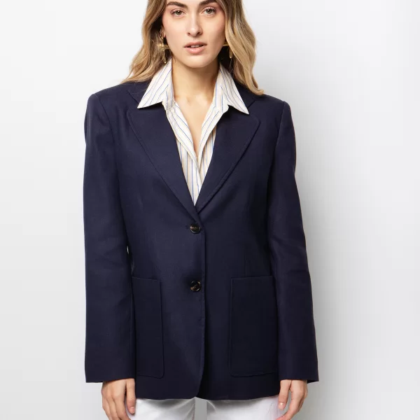 Σακάκι με patch τσέπες - ΜΠΛΕ NAVY
