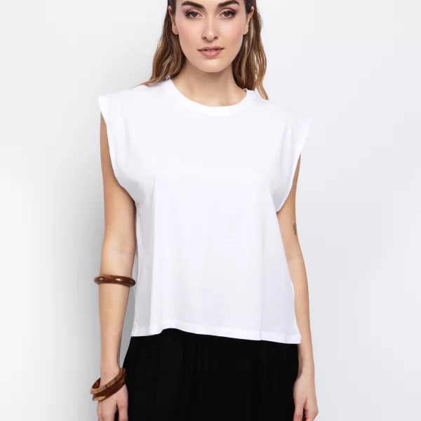 Μπλούζα με φαρδύ μανίκι - ΛΕΥΚΟ