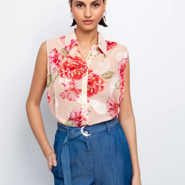 Πουκάμισο με rose τύπωμα - ΕΜΠΡΙΜΕ