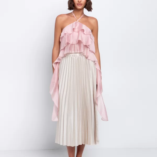 Πλισέ σατινέ φούστα - ΜΠΕΖ