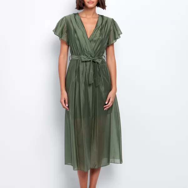 Κρουαζέ φόρεμα με ζώνη - ΧΑΚΙ