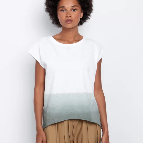 T-shirt με οmbre τύπωμα - ΧΑΚΙ