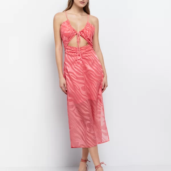 Ζακάρ φόρεμα με cut out - ΡΟΔΑΚΙΝΙ