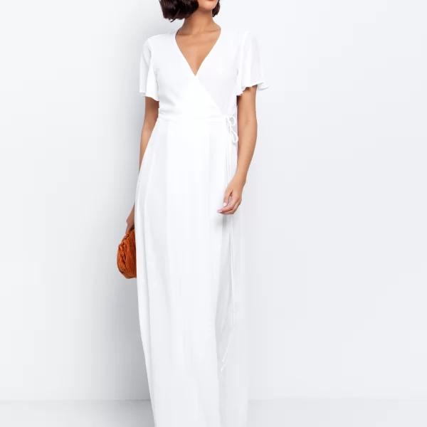 Maxi φόρεμα κρουαζέ - ΥΠΟΛΕΥΚΟ