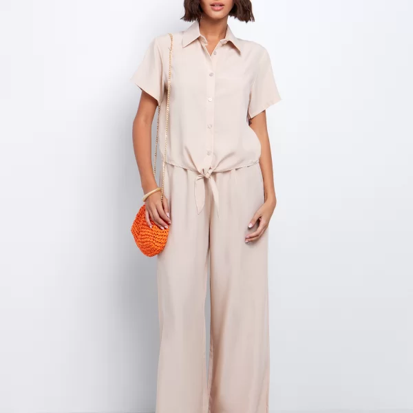 Lyosell παντελόνι ίσια γραμμή - ΜΠΕΖ