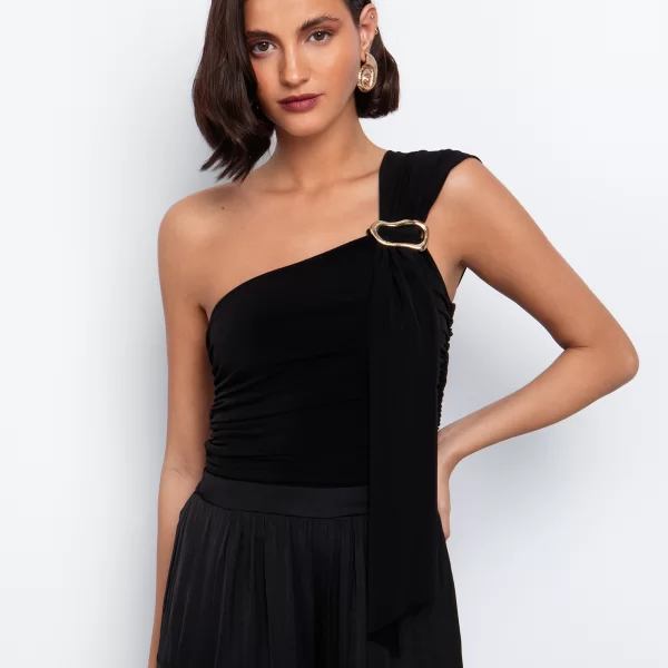 Τοπ με μεταλλική αγκράφα - ΜΑΥΡΟ