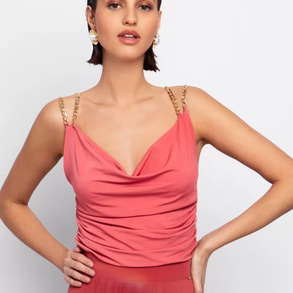 Ντραπέ τοπ με αλυσίδες - ΒΡΩΜ.ΚΟΡΑΛΙ