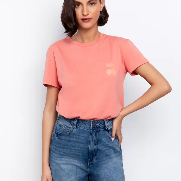 T shirt με στάμπα κεράσια - ΚΟΡΑΛΙ