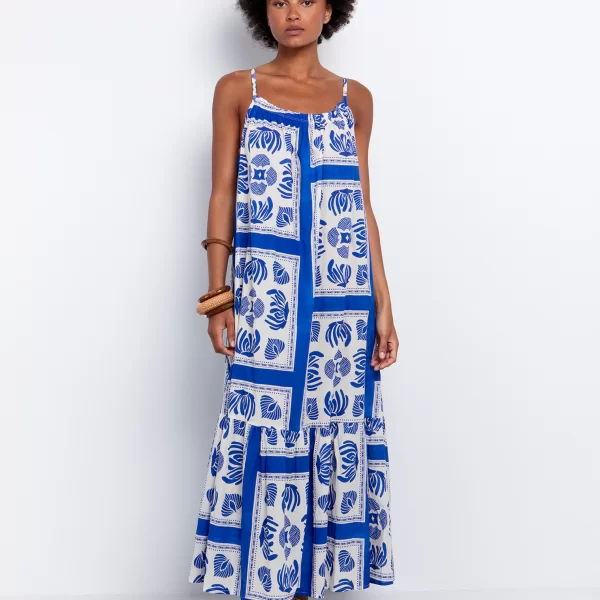 Ποπλίνα φόρεμα με αφηρημένο print - ΕΜΠΡΙΜΕ