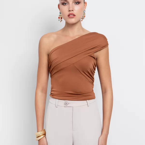 One shoulder τοπ με κόμπο - ΚΑΜΗΛΟ