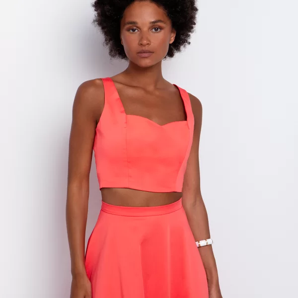 Ποπλίνα τοπ με φερμουάρ - ΚΟΡΑΛΙ