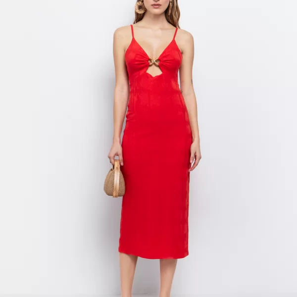 Ζακάρ φόρεμα με απλικέ στοιχείο - ΚΟΡΑΛΙ