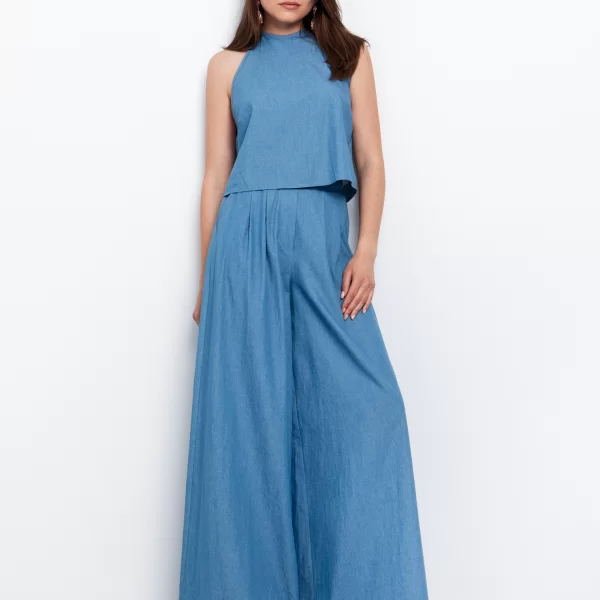 Παντελόνα σε denim όψη - ΤΖΗΝ ΜΠΛΕ