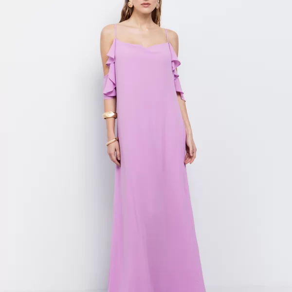 Maxi φόρεμα με ruffles - ΛΙΛΑ