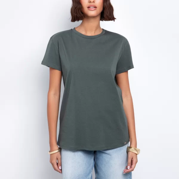 Basic t-shirt βαμβακερό - ΧΑΚΙ