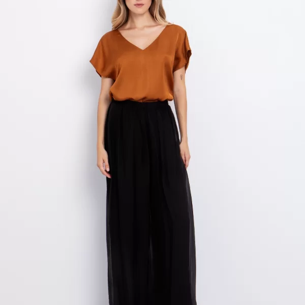 Παντελόνα viscose silk - ΜΑΥΡΟ