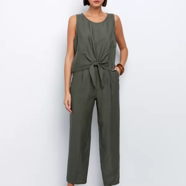 Μπλούζα με δέσιμο - ΧΑΚΙ