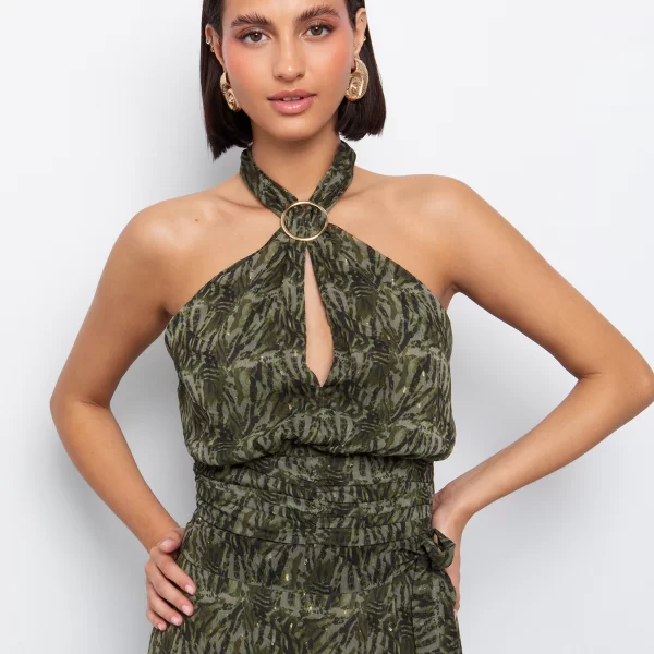 Εμπριμέ τοπ με δέσιμο στο λαιμό - ΕΜΠΡΙΜΕ