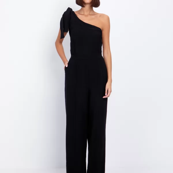 One shoulder ολόσωμη φόρμα - ΜΑΥΡΟ