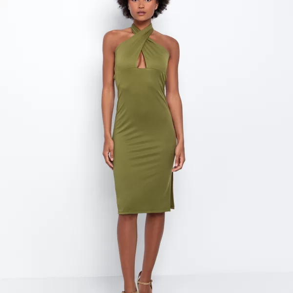 Halter φόρεμα midi - ΛΑΔΙ