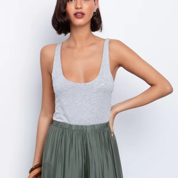 Viscose τοπ με τιράντες - ΜΕΛΑΝΖΕ ΓΚΡΙ