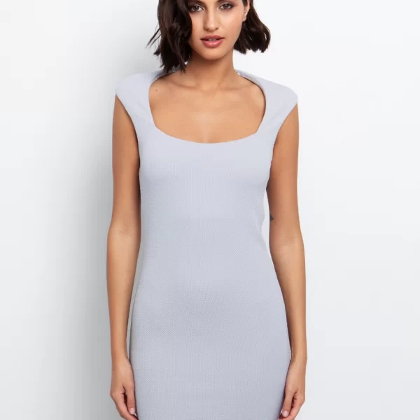 Mini φόρεμα γκοφρέ - ΓΚΡΙ