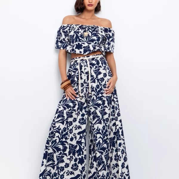 Εμπριμέ ζιπ κιλότ με ζώνη - ΕΜΠΡΙΜΕ