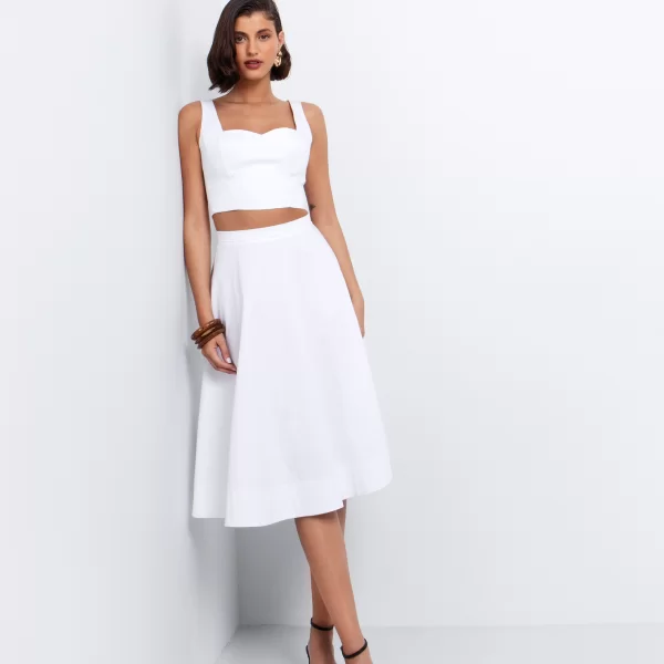 Clos φούστα ποπλίνα - ΛΕΥΚΟ