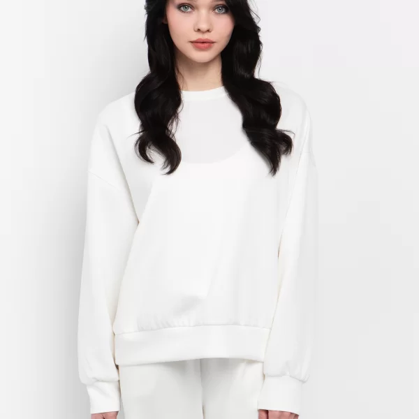 Oversized φούτερ - ΥΠΟΛΕΥΚΟ