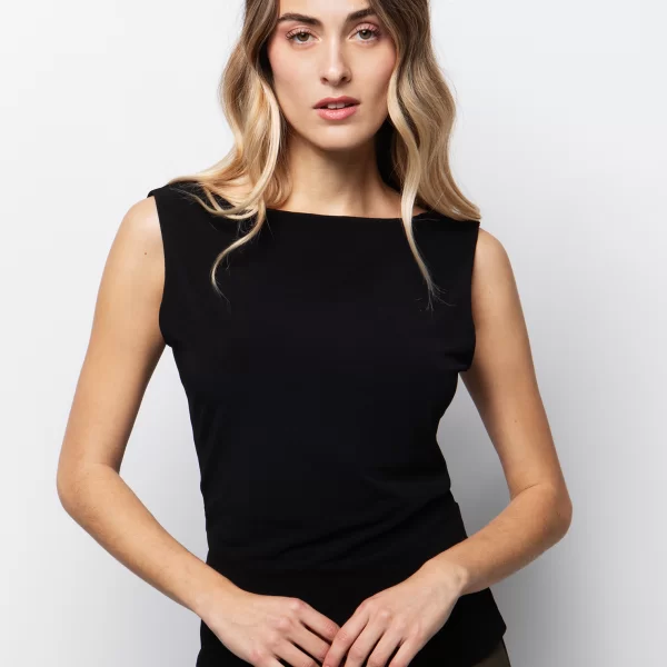 Τοπ με ανοιχτή πλάτη - ΜΑΥΡΟ