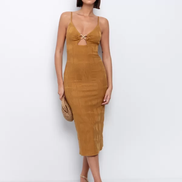 Ζακάρ φόρεμα με απλικέ στοιχείο - ΚΑΜΗΛΟ