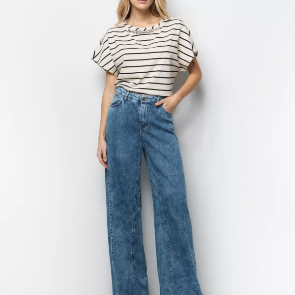 Ριγέ μπλούζα με κρύσταλλα - ΡΙΓΕ