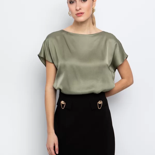 Σατινέ μπλούζα - ΧΑΚΙ