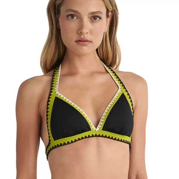 Γυναικείο Μαγιό BLU4U Bikini Top “Batik Solids” Με Κροσέ Λεπτομέρειες Τρίγωνο Μαύρο