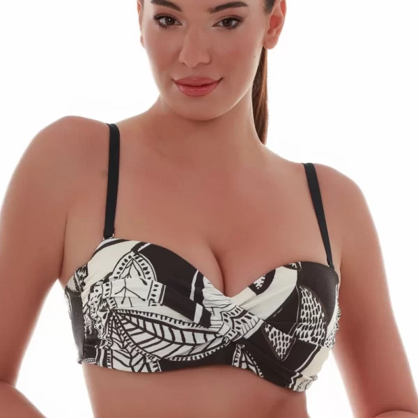 Γυναικείο Μαγιό Bluepoint Bikini Top “Chic Escape” Strapless Cup D Μαύρο