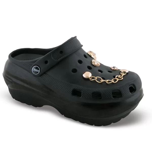 Γυναικείες Παντόφλες Με Αλύσιδα Μαύρο