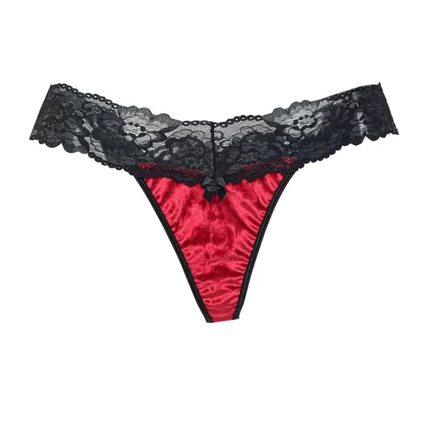 Γυναικείο Σλιπ Milena String Plus Size Velvet Κόκκινο