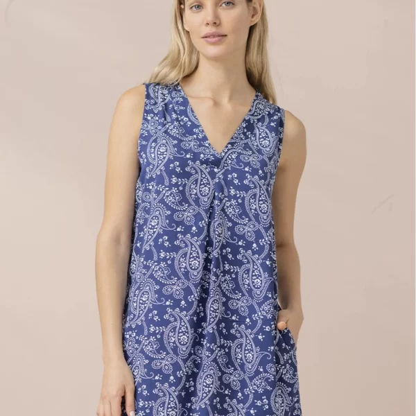 Γυναικείο Φόρεμα Noidinotte Με V Μπλε