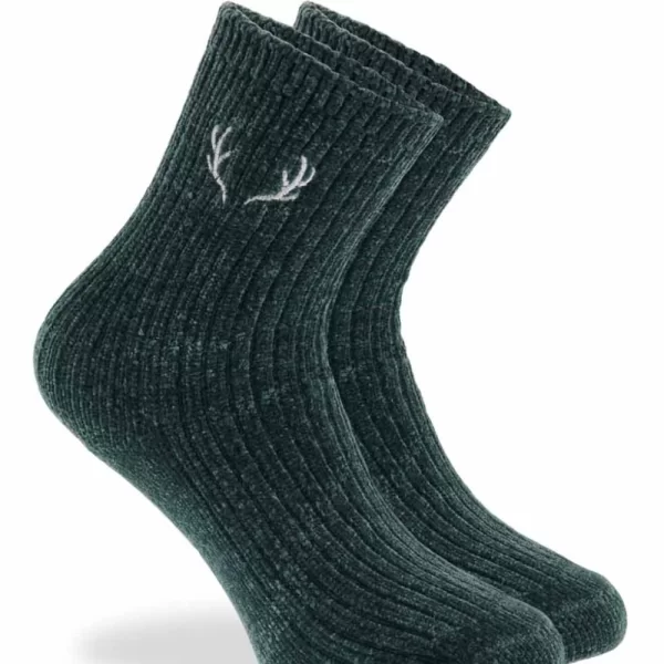 Γυναικείες Σενίλ Πλεκτές Κάλτσες Walk Πράσινο Σκούρο