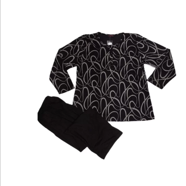 Γυναικεία Πιτζάμα Secret Point-Plus Size Μαύρο