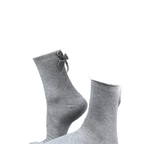 Γυναικείες Κάλτσες Noidinotte Με Φιόγκο Γκρι