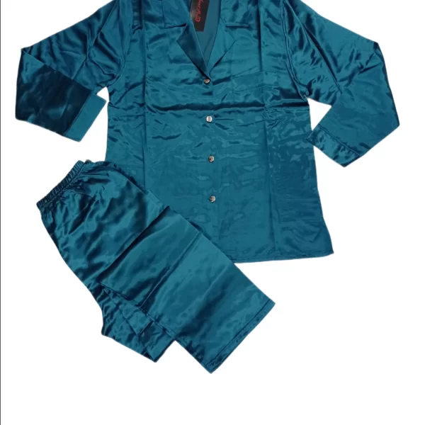 Γυναικεία Πιτζάμα Secret Point Σατέν Πετρόλ