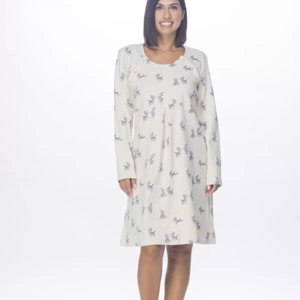 Γυναικείο Νυχτικό Θηλασμού Koyote Μπεζ-Ροζ