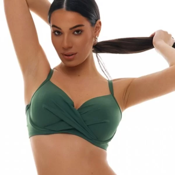 Γυναικείο Μαγιό BLUEPOINT Bikini Top Ντραπέ Cup E Πράσινο
