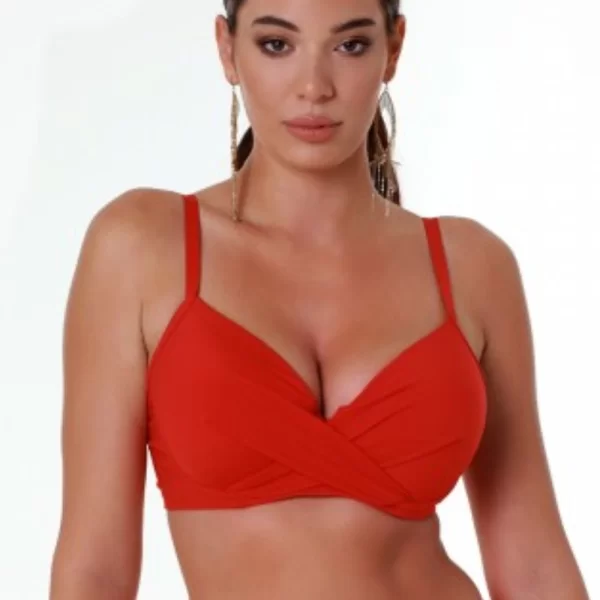 Γυναικείο Μαγιό BLUEPOINT Bikini Top Ντραπέ Cup E Κόκκινο