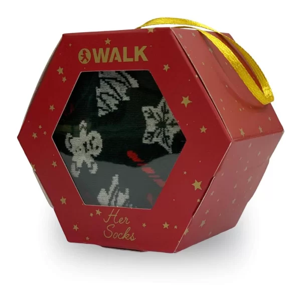 Κάλτσα Γυναικεία WALK Bamboo Με Σχέδιο X-MAS GIFTBOX (2Pack) Πολύχρωμα